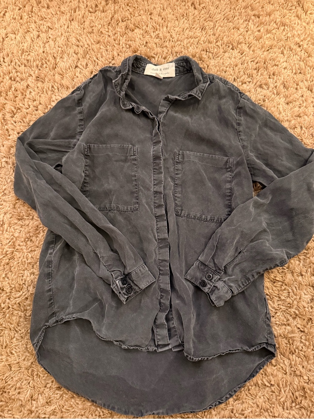 Cloth & Stone Washed Grey Long-Sleeve Button Up